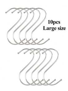 10 个装不锈钢粘合挂钩，学生宿舍便携式无孔挂钩，家庭橱柜门后不锈钢 S 形双挂钩，家庭储物和整理，适用于厨房、卧室、浴室、办公室、书桌 - 彩色 - 查看 16