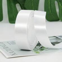 1 Roll 25 Yards White Christmas Satin Ribbon, Handmade Bow Craft, Wedding Christmas Decoration DIY, Card & Gift Wrapping