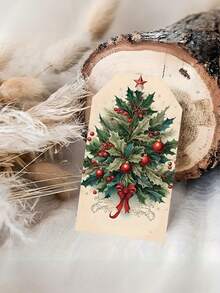Etiquetas de regalo de Navidad vintage con bramante - Decoraciones navideñas elegantes para familiares, amigos e intercambios de oficina - Artículos decorativos navideños clásicos, diseño navideño, estilo exquisito, encanto rústico, perfectos para envolver regalos de Navidad, decoraciones de fiesta, regalos familiares y decoración navideña