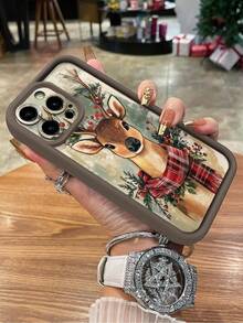 1 buah Casing Ponsel Standar Minimalis Motif Rusa Natal Cokelat Sandblasted Anti-Jatuh Pelindung Kamera Kompatibel Dengan iPhone 17/17 Pro/17 Pro Max/17 Air/16/11/16 Pro/16 Plus/16 Pro Max/16e/15 Pro Max/13/14/12/11/7G/8P, Kompatibel Dengan Galaxy, Kompatibel Dengan Redmi, Transsion, Kompatibel Dengan OPPO, Versi Internasional, Bukan Versi Domestik - Coklat - View 2