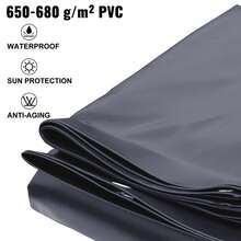 Cubierta protectora para piscina, cubierta para piscina enterrada 11.5x19.6 pies, cubierta de PVC para piscina - Antracita - Ver 2
