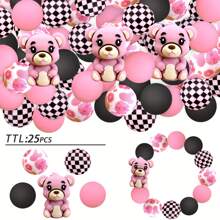 25 件 3D 树懒硅胶珠 - 可爱卡通大眼睛图案，耐用手工 DIY 钥匙扣配件，笔饰，多色硅胶人物珠，笔饰，有趣的设计，光滑的质地 - 新動物系列 - 查看 22