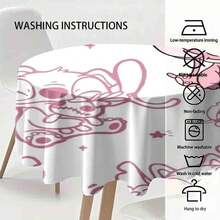 1pc Tablecloth Home Print Table Cute Stitch Pattern Tablecloth - Durable & Washable Polyester Table Cover, Fun Character Design Tablecloth For Kitchen, Dining, Parties, Holidays & Everyday Use Ta