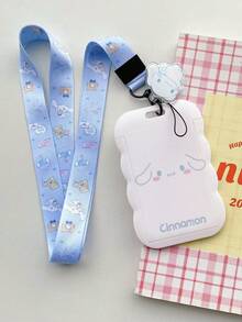 1pc Lanyard ID Card Holder, Curved Edge, Can Hold ID Card, Metro Card, Pass Card, Suitable To Hang On Student Backpack