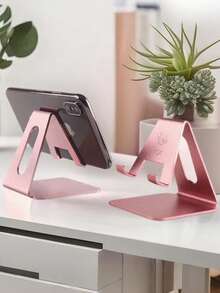 1pc Customized Fixed Metal Desktop Phone Holder, Suitable For All Phone Models, Team Activity Gift, Gift For Father, Mother, Friends