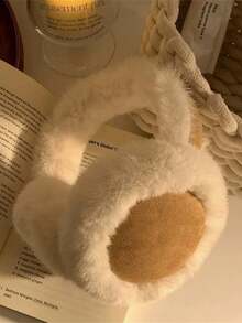 1 件女士时尚兔毛耳套，温暖多功能冬季骑行耳套，厚毛绒耳套适合冬季保暖 - 棕色 - 查看 3