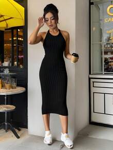 Vestido halter - Negro - Ver 2