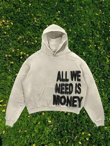 Y2K Pink Hoodie For Men "All We Need Is Love" Letter Design Autumn Harajuku Style Zipper Cardigan Hoodie - trắng - Xem 3