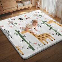 PLGLOG Baby Play Mat,59"X59" Foldable Play Mat,Baby Crawling Mat,Reversable,0.8" Thick Waterproof Baby Floor Play Mat,Carlwing Mat,Baby Floor Mat For Babies,Toddlers,Infants,Play & Tummy Ma - hươu cao cổ - Xem 1