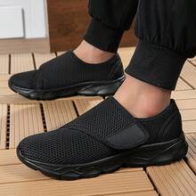Adjustable Elderly Shoes, Hook And Loop Flat Casual Shoes For Dad, Mom, Grandma, Soft Sole, Suitable For Spring And Summer - Black - View 18