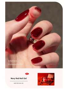 annies 10毫升/1支 Mary In Red 指甲油凝胶可卸 UV LED 半永久樱桃深酒红色美甲沙龙 DIY 美甲 - 彩色 - 查看 4
