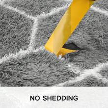 Treeboy Fluffy Rugs Living Room, Grey Area Rugs For Bedroom, Washable Anti Slip Large Shaggy Soft Rug Fluffy Modern Carpets Mat Beside Area Rug For Living Room Kids Room - Grey & White - View 4