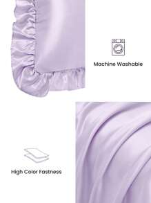 1pair Premium Silky Satin Envelope Pillowcases Set With Lace, 2 PCS/Pair Pillowcases, Soft Breatheable Wrink-Free Better For Hair Skin Sleep, Pillow Covers Without Filling, Machine Washable, Oeko-Tex Certified, Taro Purple - Taro Purple - View 5