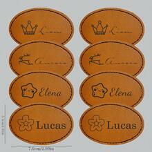 Spersonalizowana skórzana etykieta na czapkę z dzianiny, skórzana etykieta na odzież, skórzana etykieta na akcesoria odzieżowe, marka dżinsowej skóry, ręcznie robione logo DIY, marka nitów, spersonalizowana etykieta, skórzana klamra do bransoletki DIY, akcesoria do zawieszania etui na telefon, skórzany pasek do torebki, skórzany pasek do rączki - Etykieta skórzana - Zobacz 3