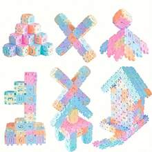 90pcs Number Blocks, 4.0cm Large Square Blocks, Building Toy Set, Children's Educational Puzzle - Promotes Fine Motor Skills And Sensory Development, Random Colors, Holiday Or Birthday Gift - Macaron Color - View 6