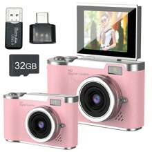 Digital Camera 8X Digital Zoom Cameras For Vlogging 2.4''IPS Screen Rechargeable Camera Photography Professional Camera For Teenagers, And Beginners With Card Reader, OTG, Support For Taking Photos, Recording Videos, And Webcam, For Thanksgiving Christmas And New Year Gifts.