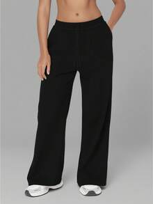 6pecil Pantaloni larghi da donna con tasche, pantaloni da yoga morbidi, pantaloni ampi in vita alta, pantaloni fluidi sportivi, pantaloni della tuta, abbigliamento invernale da donna