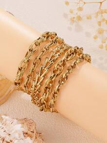 A Versatile Stainless Steel Gold-Plated Bracelet With Multiple Styles For Both Men And Women - Yellow Gold - View 5