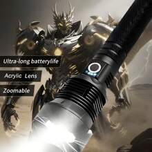 TAZTIR P70 Super Bright Rechargeable 5 Modes LED Flashlight, 990,000 Lumens, Waterproof, Powerful Handheld Flashlight For Camping And Emergencies (Icloud Battery) - Black - View 1