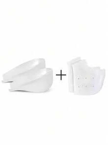 QKC 2pcs Height Increase Insoles, Invisible Silicone Insoles, Height Increase Gel Insoles, Breathable Insoles And Men/Women Heel Protectors