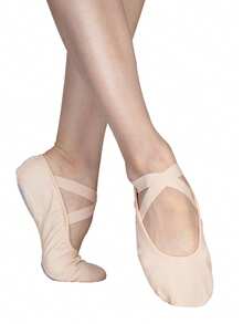 Daydance Scarpe da ballo da donna, scarpette da balletto per adulti, suola morbida, scarpe da danza professionali in tela per l'allenamento di balletto - Albicocca - Visualizzare 5