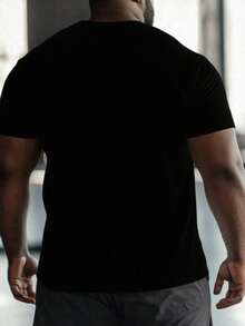 Customized Personalized Commemorative Gifts And Men's Casual T-Shirts, Add Your Own Photos (Family Portrait/Selfie/Pet Photo/Friend Photo/Couples Photo/Girlfriend Photo/Gift/Couple Logo) And Text, Design Your Father's Day And Mother's Day Personalized Printed T-Shirts. - Black - View 3