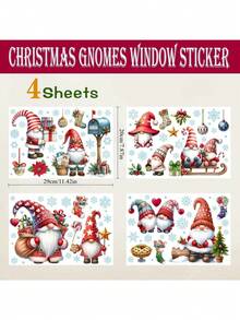 Christmas Window Clings, Gnome Window Stickers,Window Decals Snowflake, Gnome Christmas Truck, Home Decorations,Thanksgiving Xmas Gifts,Kitchen, Living Room, Bedroom Window Stickers  Christmas Decor  Christmas Decorations Wall Stickers Room Decor Wall Decor Christmas Decoration - Multicolor - View 2