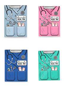 个性化亚克力护士写字板，双面可定制姓名，40种款式可选，护士礼物，护士毕业礼物，医疗保健亚克力写字板，护士用品，办公及学校用品，圣诞装饰，考试用品 - 彩色 - 查看 9