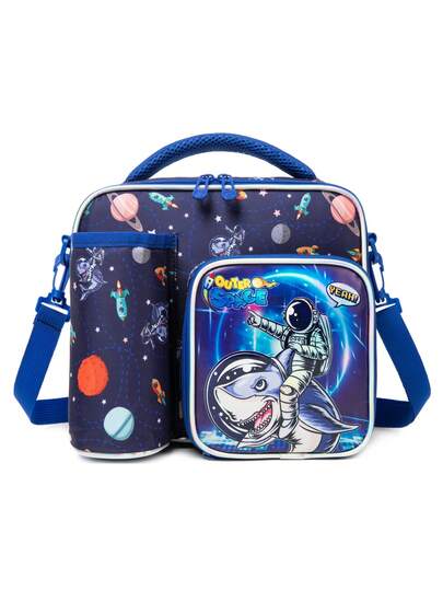 可爱猫咪图案儿童保温午餐袋，柔软毛绒材质，趣味设计深受孩子们喜爱，适合上学、野餐、露营，是送给孩子的完美礼物