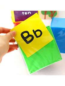 Quixorblex 1 szt. miękka kostka do gry DIY, 4-kolorowa zmazywalna karta, karta do nauki słownictwa, rzut kostką, gra edukacyjna, kostka do wrzucania kart, Montessori, interaktywne rekwizyty, zajęcia w klasie, gry planszowe, dom, powrót do szkoły, imprezy, narzędzia dydaktyczne