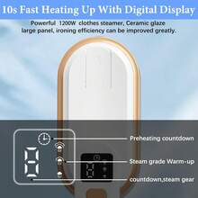 1pc Hanging Hand Board, Steam Board, Quickly Remove Wrinkles On Clothes, Powerful Pressurized Steam, Three Adjustable Casting Modes, High-Temperature Steam Casting, Rotating Handle 180, 2-In-1 Based On High Temperature, 2-In-1 Hanging/Flat Board, High-Power 1200-2000W Board, Large-Capacity Water Tank, Intelligent Digital Display, Suitable For Home Use, Travel, RV And Bedroom Board. - EU F Type Plug(220-240V) - View 2