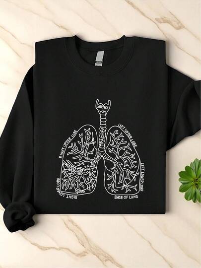 Lung Anatomy Sweatshirt, Nursing Student, Medical Student, Respiratory Therapist, Anatomy Of The Respiratory System, Nurse Gift, Pulmonologist Sweater IT-3881