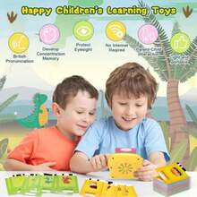 Card Reader In English And Portuguese Electronic Toy For Children 112 Cards Kids Total 224 Words Educational - DINOSSAURO-AZUL - 查看 5