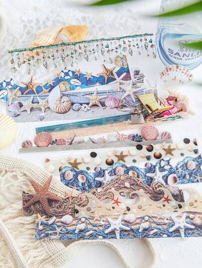 10 件/包复古自然主题贴纸、创意美学贴纸贴花、DIY 装饰剪贴簿工艺材料、节日礼物、个性化剪贴簿学校用品