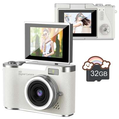 Digital Camera With 8X Digital Zoom For Vlogging 2.4'' IPS Screen Rechargeable Camera Professional Photography Camera For Teens Swith Card Reader And OTG Support Ideal For Taking Photos, Recording Videos, And Webcam Use Perfect For Graduation Season, Thanksgiving, Christmas, And New Year Gifts