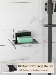 1/2/3pcs Metal Soap Dish Bathroom Drain Soap Holder Wall Mounted Shower Caddy Bathroom Storage Rack