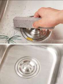 8pcs/7pcs/5pcs/3pcs/1pc Set Pumice Stone Cleaning Kit, Includes 1 Universal Handle, Grey Pumice Stone Cleaner, Suitable For Cleaning Toilet, Bathroom, Kitchen, Spa, Pool, Removes Limescale, Christmas Gift, Toilet Brush - Many - View 8