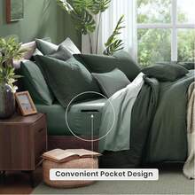 Comforter Set - 7 Pieces Bed In A Bag Queen Bedding Sets With Comforter, Sheets, Pillowcases & Shams, Reversible Bedding Comforters Sets - Deep Forest - View 4
