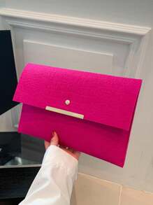 Nueva bolsa de sobre con diseño de nicho de moda con estampado de cocodrilo, bolso de mano de estilo retro para mujer - Rosa Fucsia - Ver 1