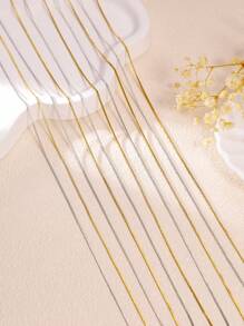 7 Stücke/set Edelstahl Vergoldete Gold Vakuum Dünnen Kette, Jeden Tag Ein Anderes Tragen