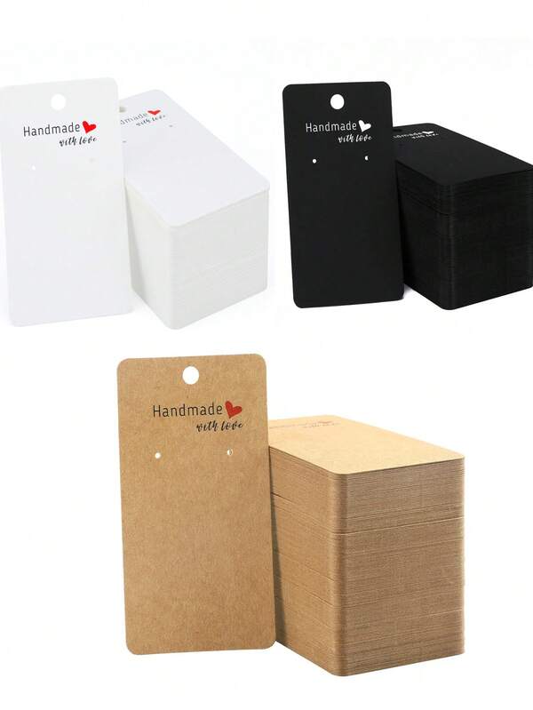 10/50/100pcs Earring Display Cards, Jewelry Packaging Cards, Heart Shaped Earring Storage Cards