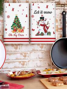 4 buc prosop de Crăciun, prosop din microfibră din poliester cu model de fulg de zăpadă și camion de Crăciun, prosop de Crăciun pentru baie, prosoape absorbante de bucătărie de Crăciun fericit, prosoape moi cu uscare rapidă, prosop de masă imprimat cu mesajul Crăciun fericit, decorațiune pentru cameră de Crăciun