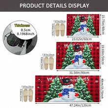 1pc Christmas Tree Pattern Washable Non-Slip Doormat, Suitable For Floor, Bathroom, Living Room, Entryway