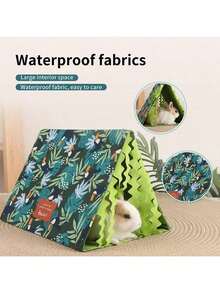 Chinchilla Meerschweinchen Dreieck Tunnel Spielzeug, Kleintier Schlafnest, Keine Installation Hamsterhaus - Strapazierfähiges & Leicht zu Reinigendes Doppelseitiges Fransen Design Kleintier Versteck Tunnel, Kleintier Bett für Igel Ratte