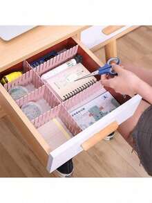 4/8/16件套可调节塑料桌面抽屉收纳分隔板 - 多功能办公、宿舍、家居收纳系统 - 多用途分隔配件，适合女性收纳、旅行必备、秋季装饰、万圣节 - 彩色 - 查看 4