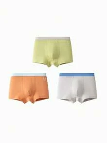 Balabala Boys Cotton Underwear 3 Packs Boxer Briefs No Wedgie Soft - Yellow-green Hue - View 1
