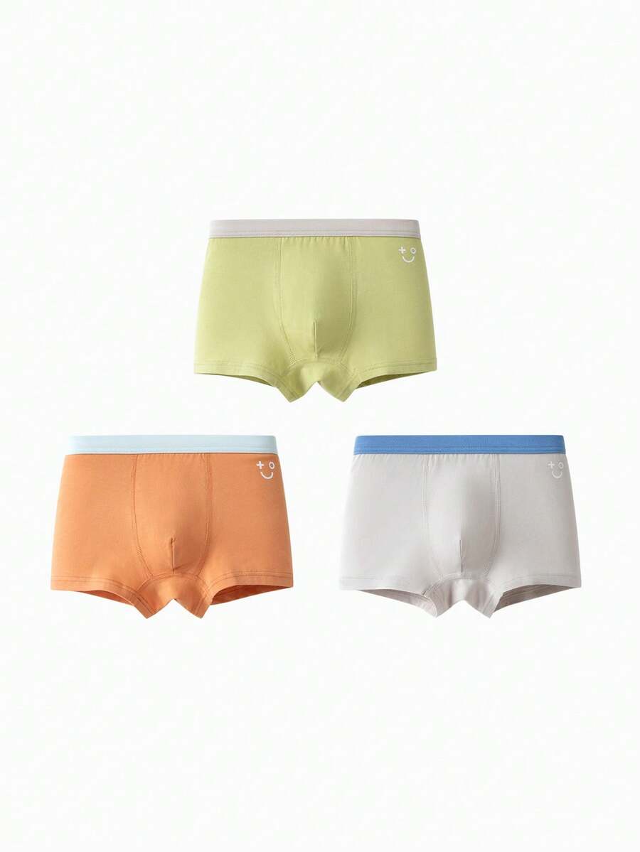 Balabala Boys Cotton Underwear 3 Packs Boxer Briefs No Wedgie Soft - Yellow-green Hue - View 1