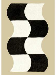 1 pieza Impresión de póster de pintura en lienzo con arte de pared minimalista, diseño floral abstracto de patrón geométrico moderno para decoración del hogar y la sala de estar