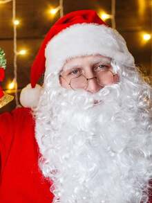 3pcs/1pc Santa Claus Beard And Wig Set, Suitable For Christmas Costumes, Perfect For Holiday Celebrations, Parties And Festive Events. - Multicolor - View 6