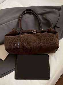 Artificial Leather Leopard Pattern Handbag, Fashionable Multi Functional Exquisite Retro Shoulder Bag, Suitable For Commuting And Shopping. - Multicolor - View 12